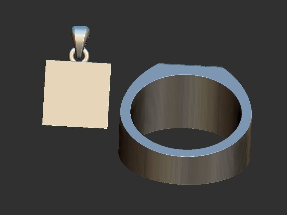 Masonic Bicephalous Eagle - Ring and Pendant 3D print model_6