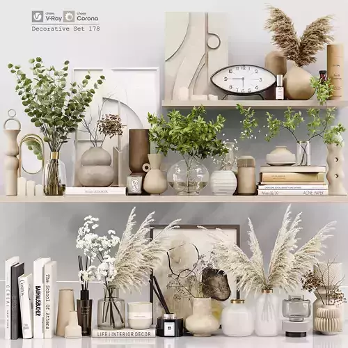 Decorative Set 178 Low-poly 3D model