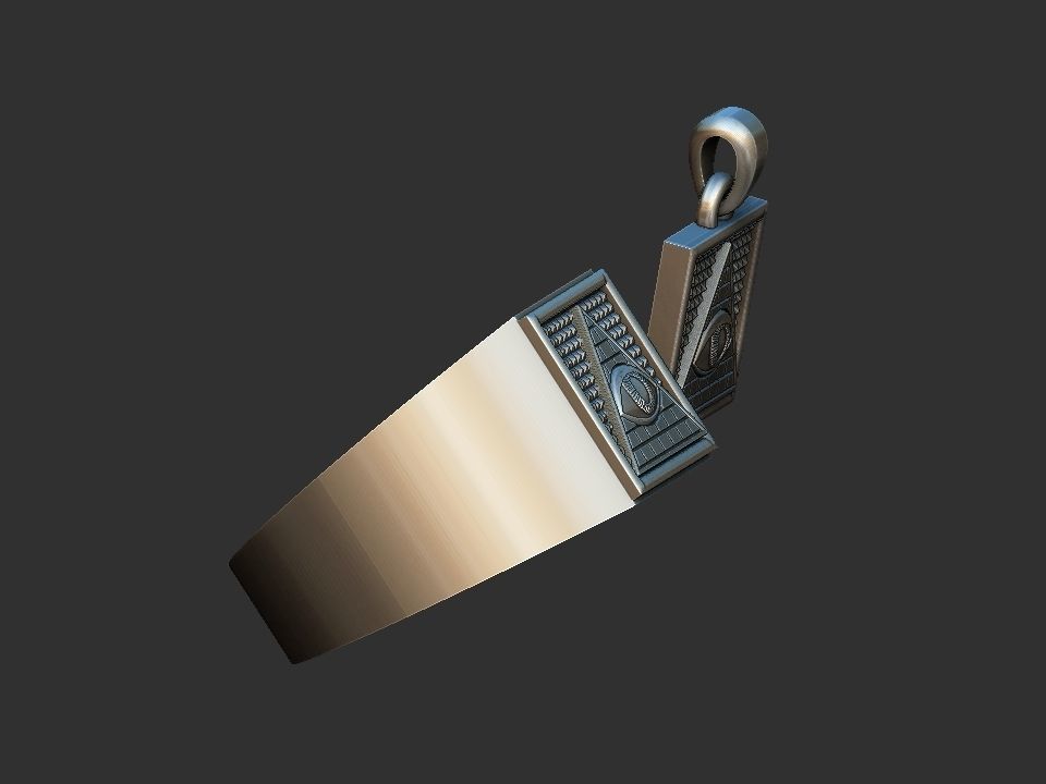 Masonic Eye of Providence Ring and Pendant 3D print model_3