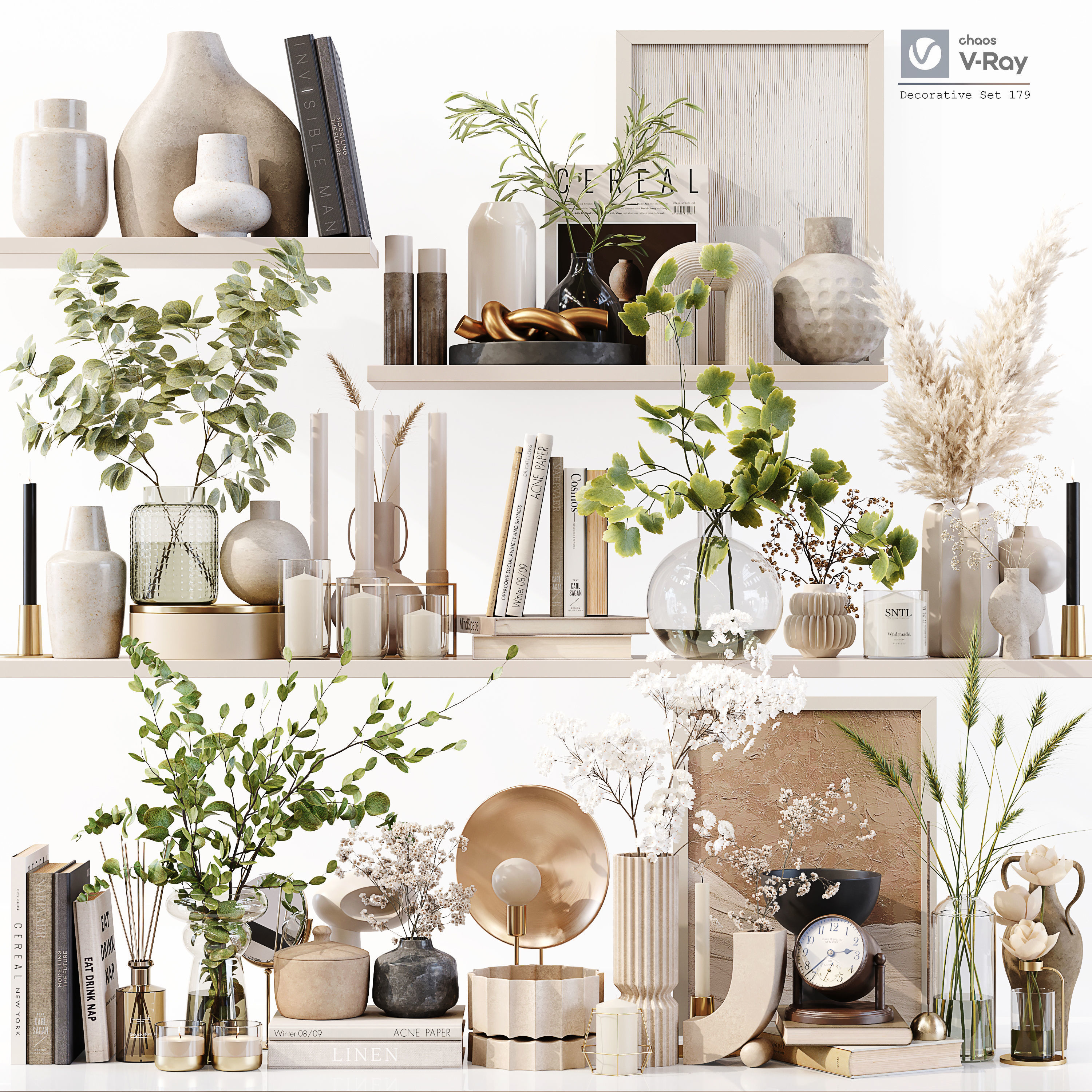 Decorative Set 179 Low-poly 3D model_1