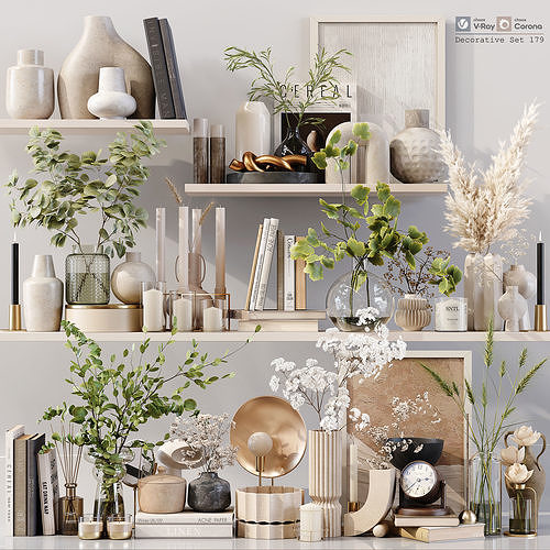 Decorative Set 179 Low-poly 3D model