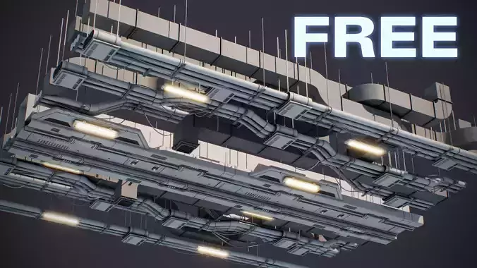 Sci-Fi Kit Free 07 vent pipe Free low-poly 3D model
