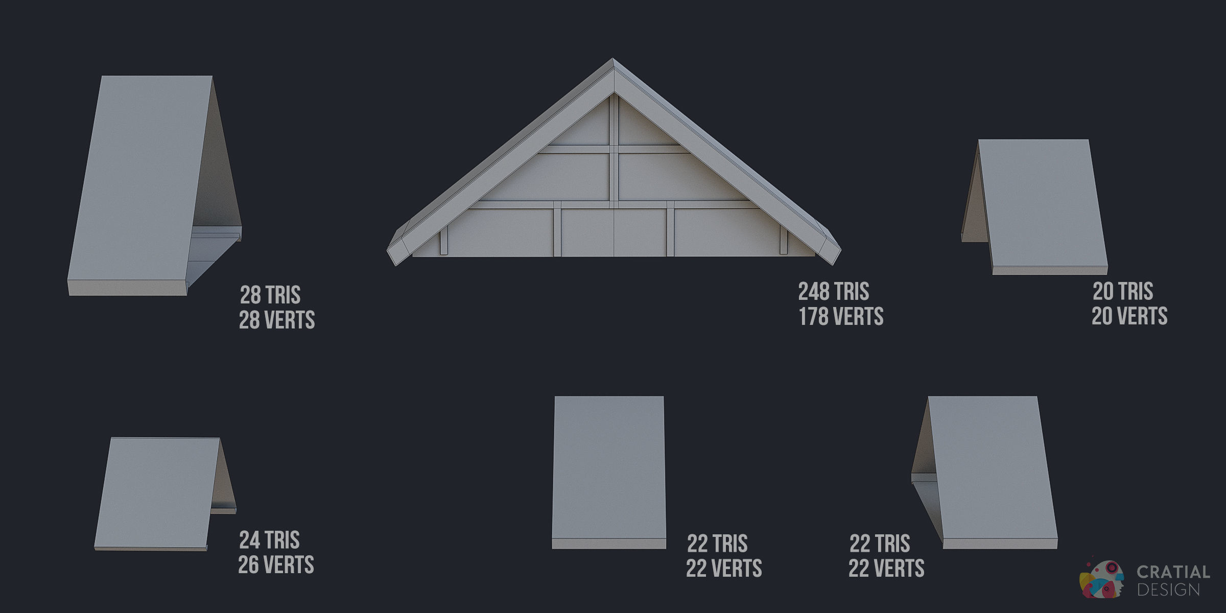 Stylized Modular European Building Kit 3D model_11