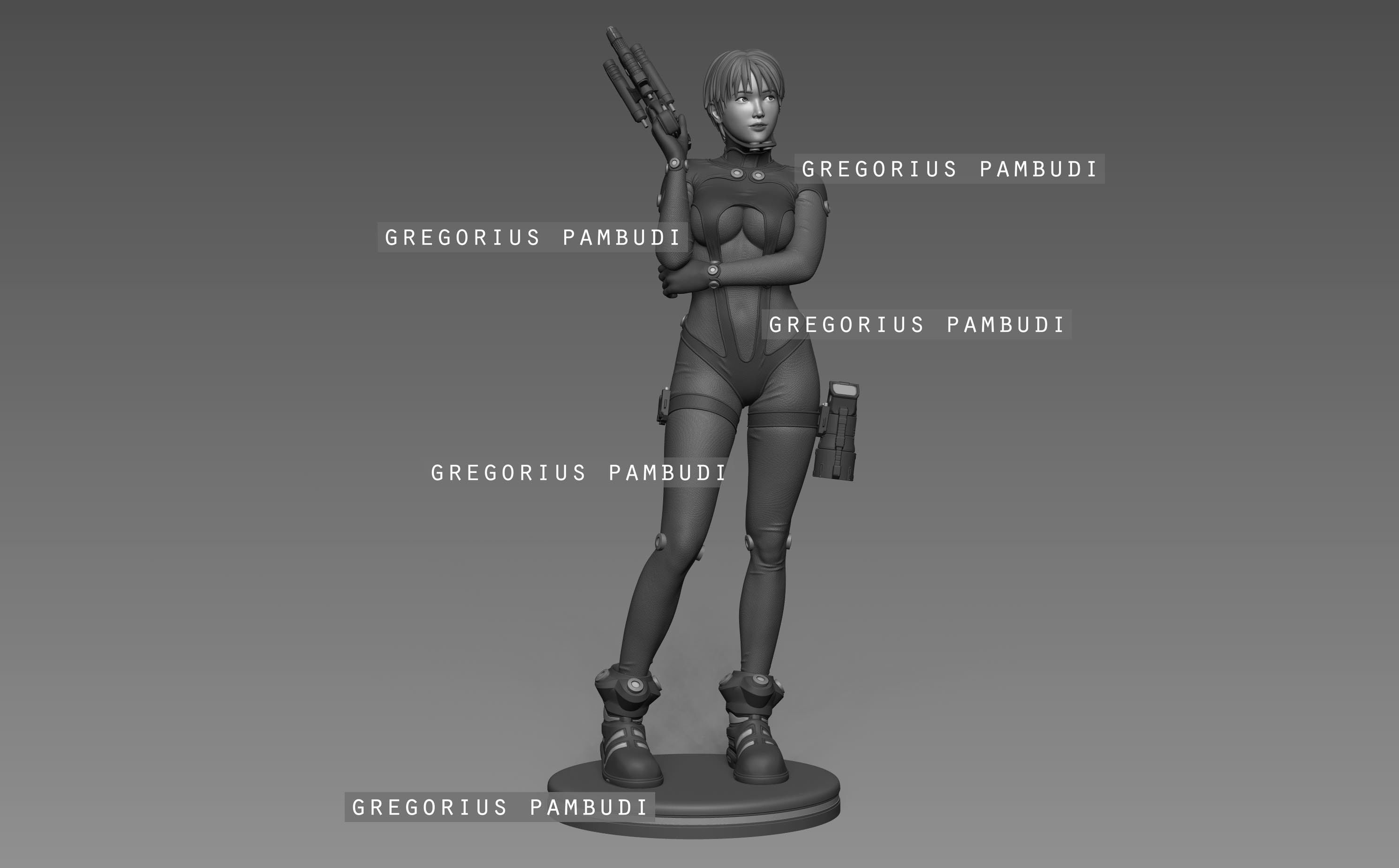 Gantz Kei Kishimoto Fan Art Statue 3d Printable 3D model