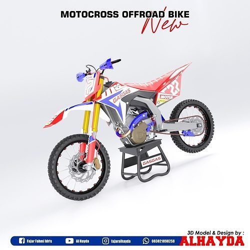 Motocross Offroad Bike Low-poly 3D model