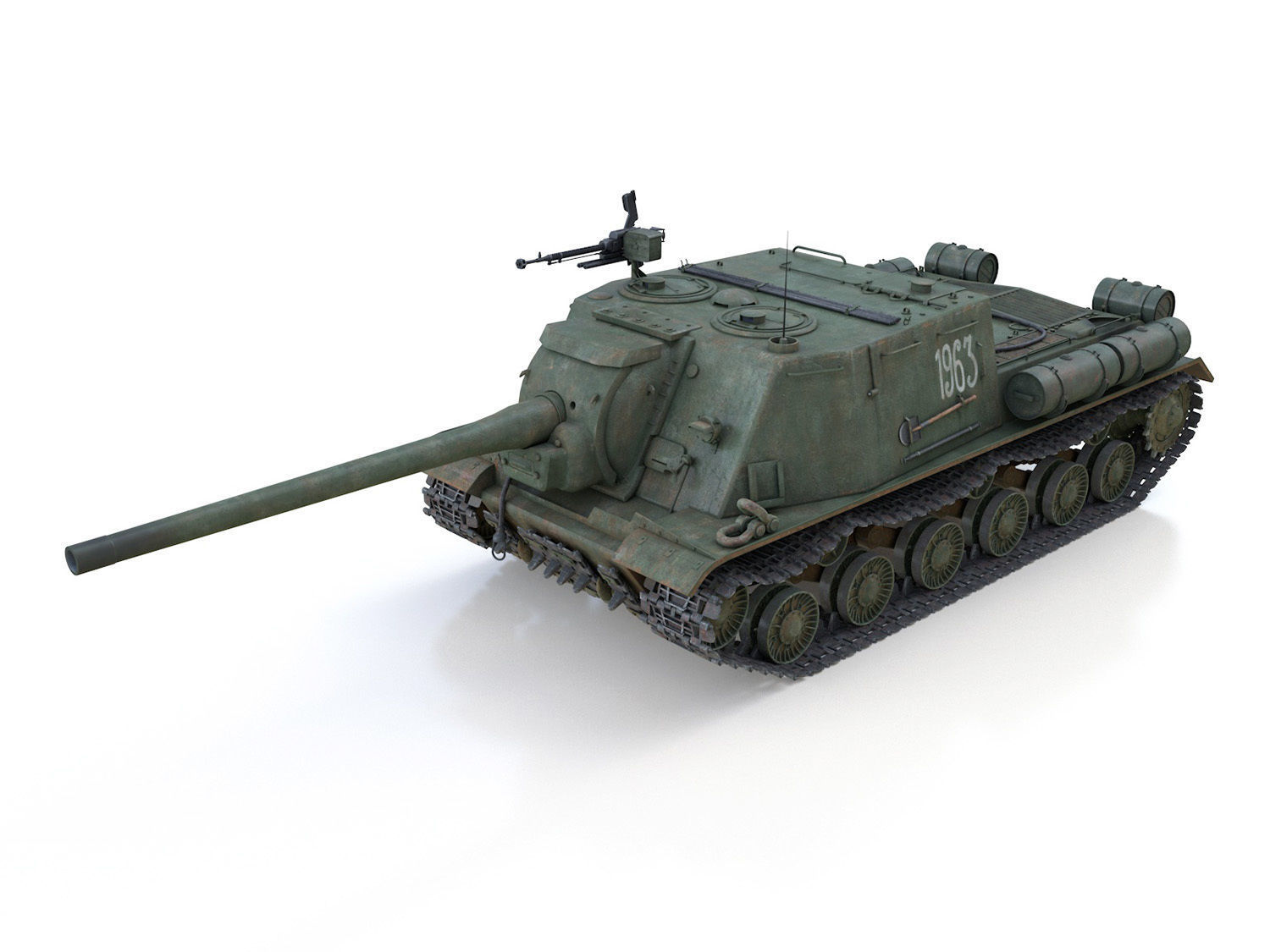 ISU-122 - Soviet self-propelled gun 3D model_2