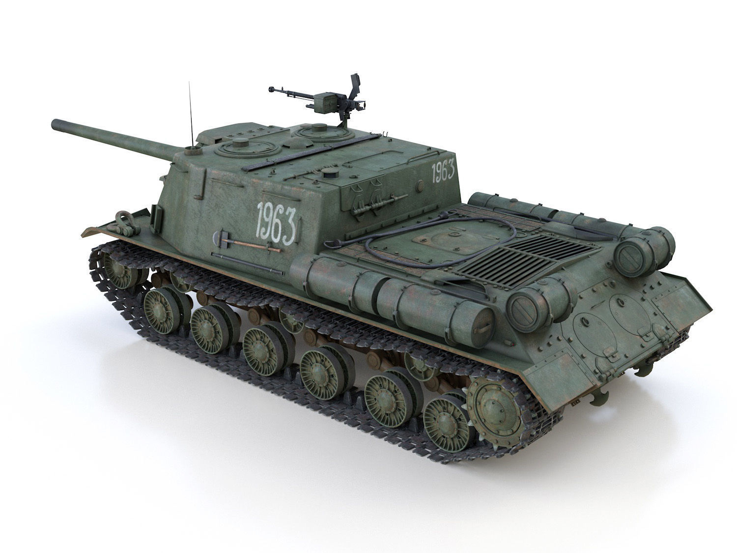 ISU-122 - Soviet self-propelled gun 3D model_4
