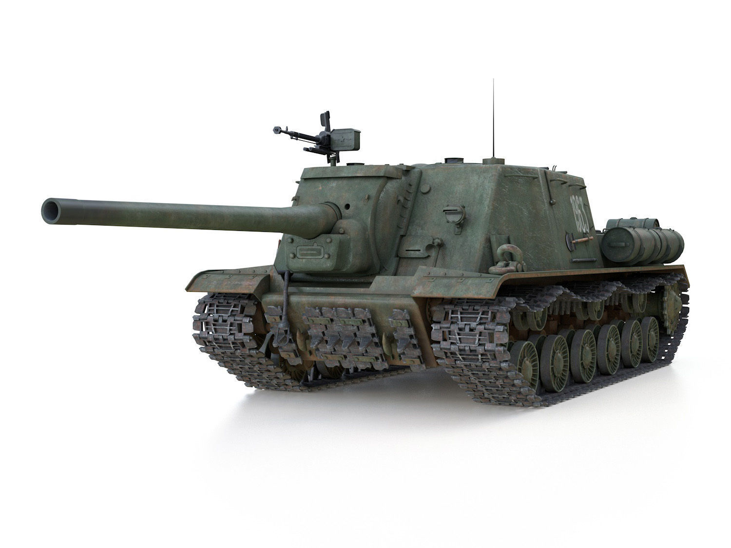 ISU-122 - Soviet self-propelled gun 3D model_1