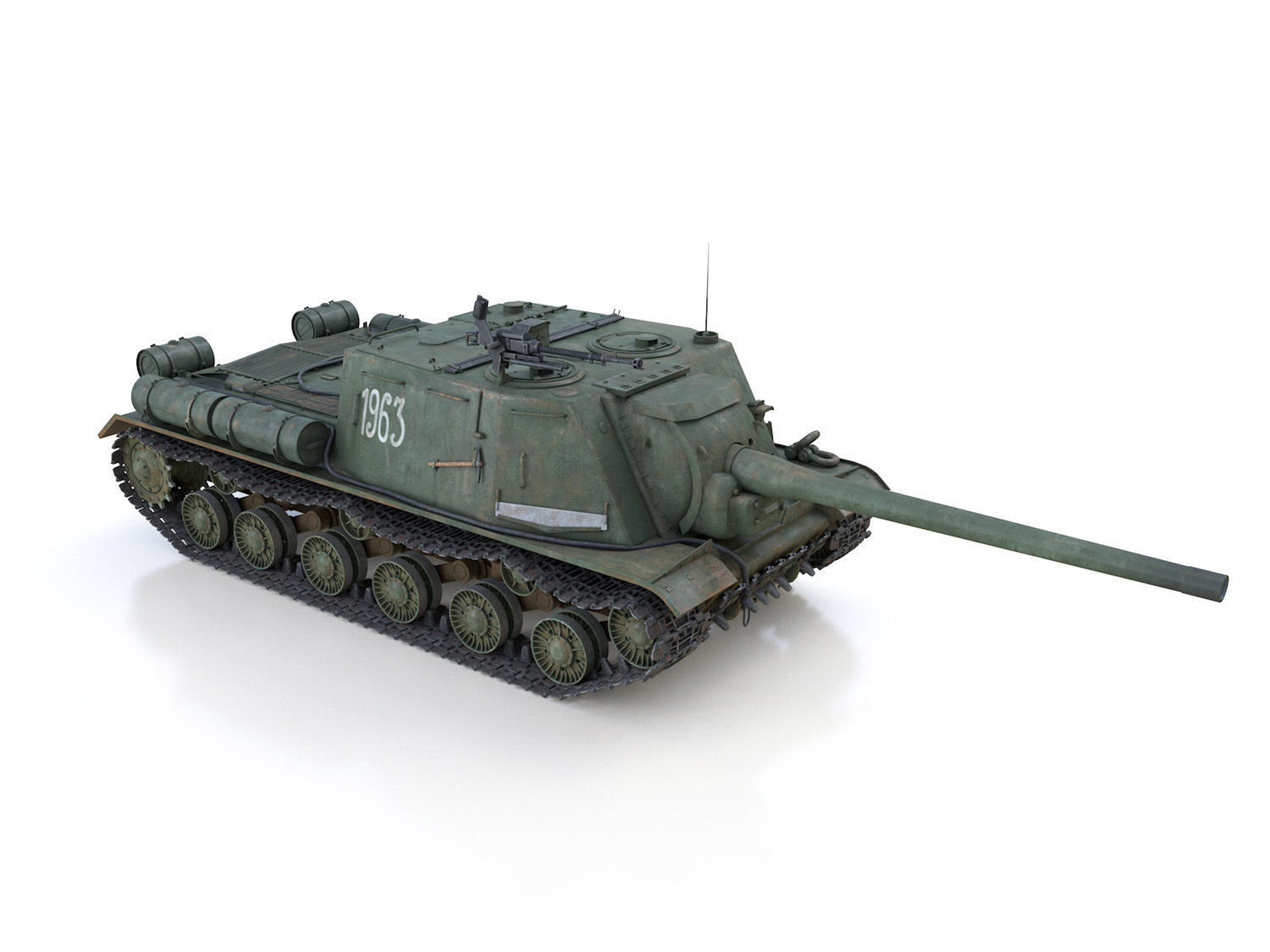 ISU-122 - Soviet self-propelled gun 3D model_8