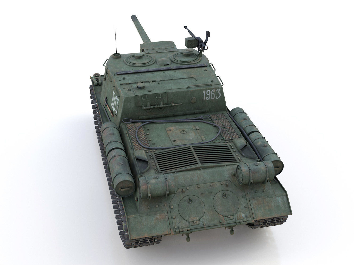 ISU-122 - Soviet self-propelled gun 3D model_5