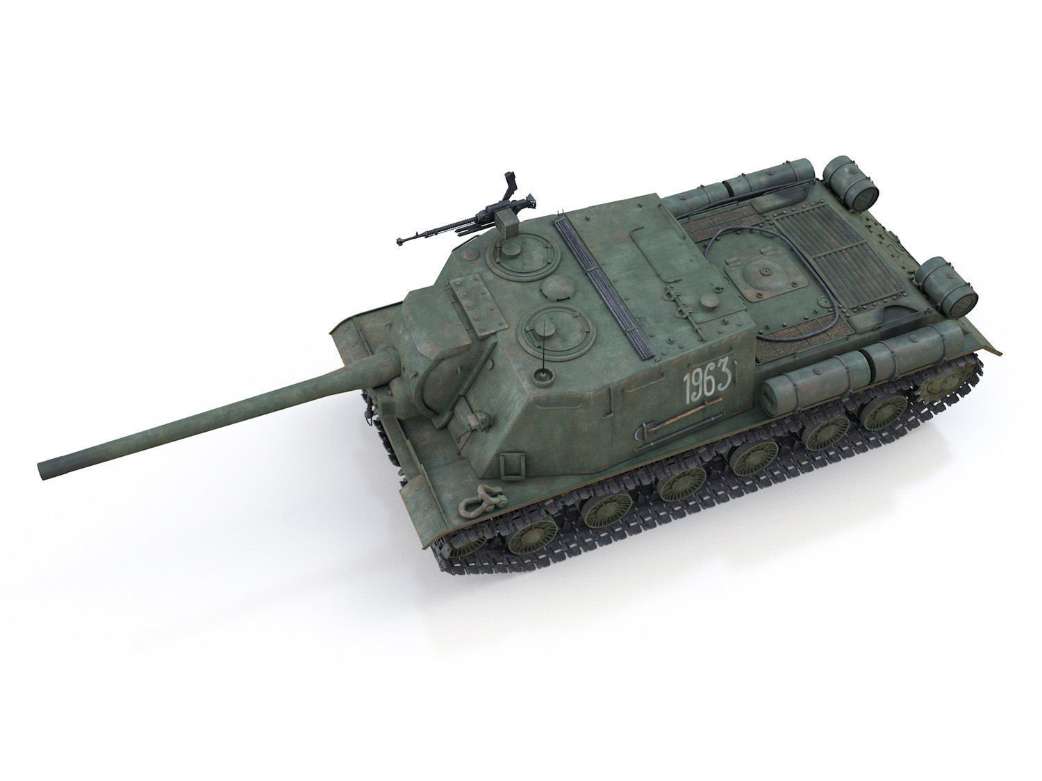 ISU-122 - Soviet self-propelled gun 3D model_3