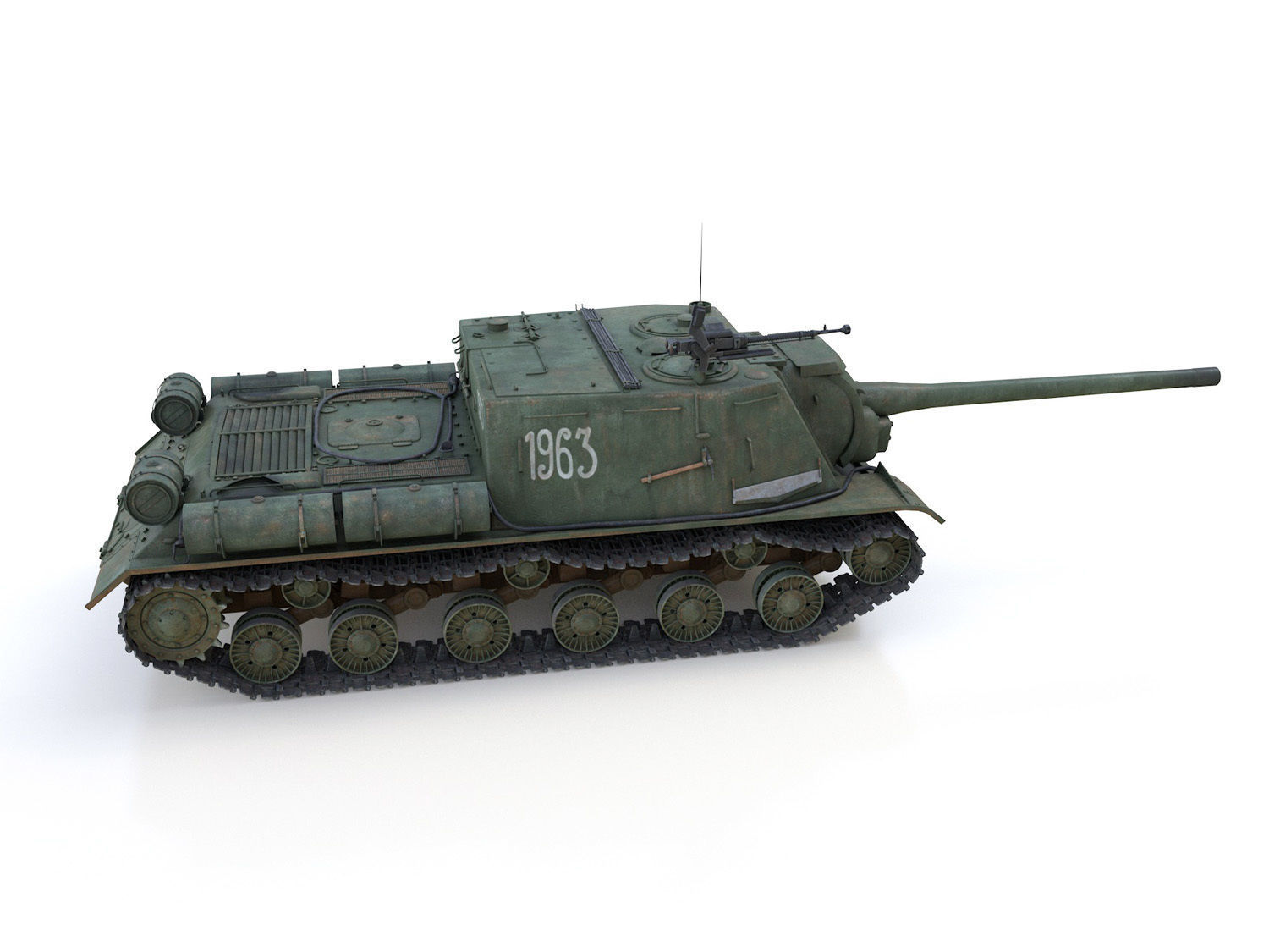 ISU-122 - Soviet self-propelled gun 3D model_7