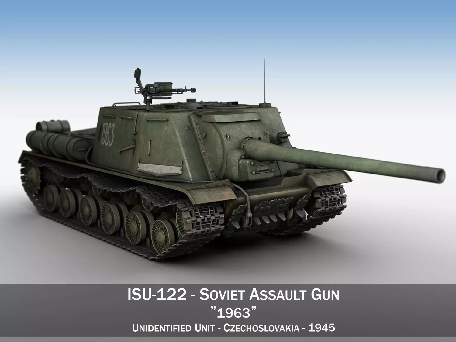 ISU-122 - Soviet self-propelled gun 3D model_0