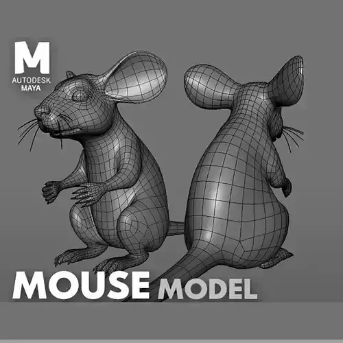 Mouse BaseMesh  Low-poly 3D model