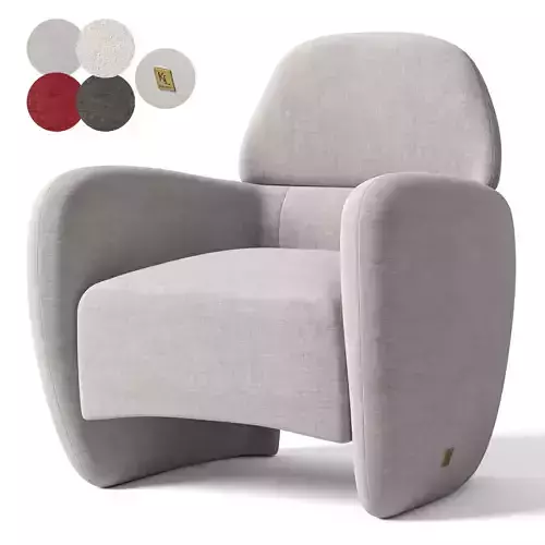Alfie Cream Boucle Chair 3D model