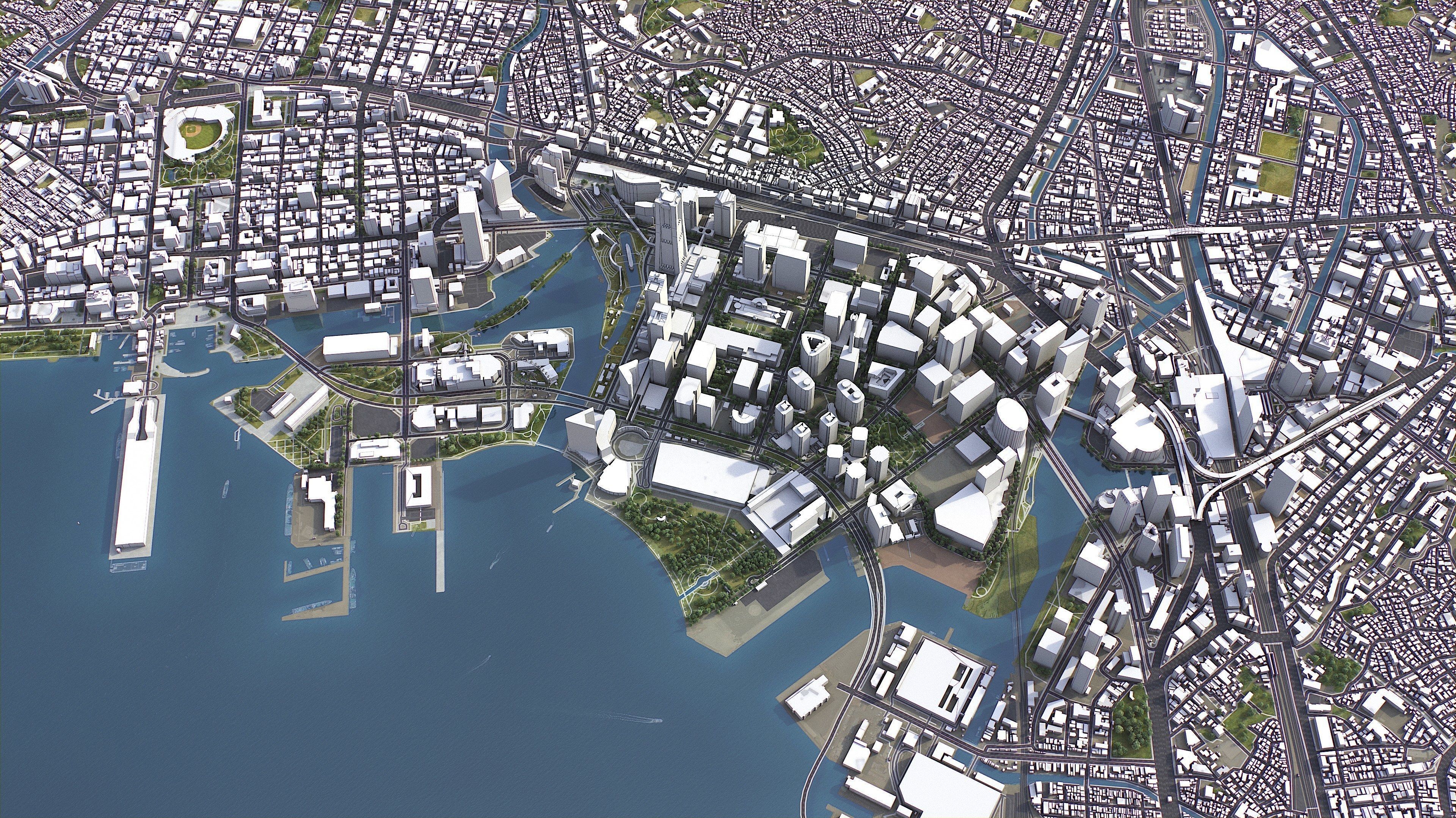 Yokohama - 3D City Model Low-poly 3D model_5