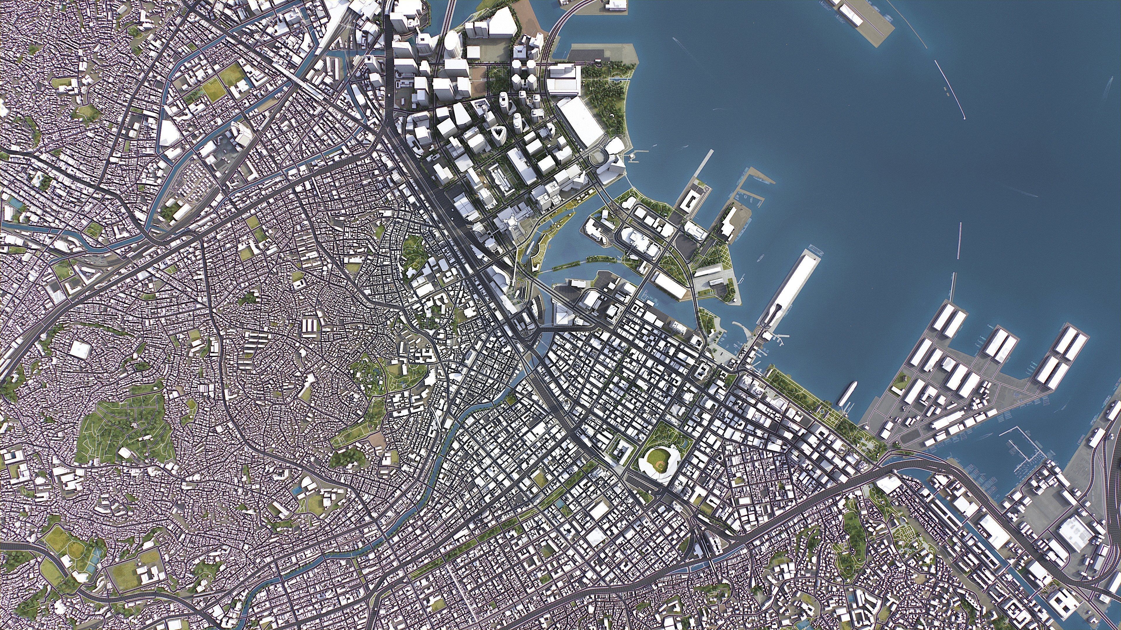 Yokohama - 3D City Model Low-poly 3D model_10