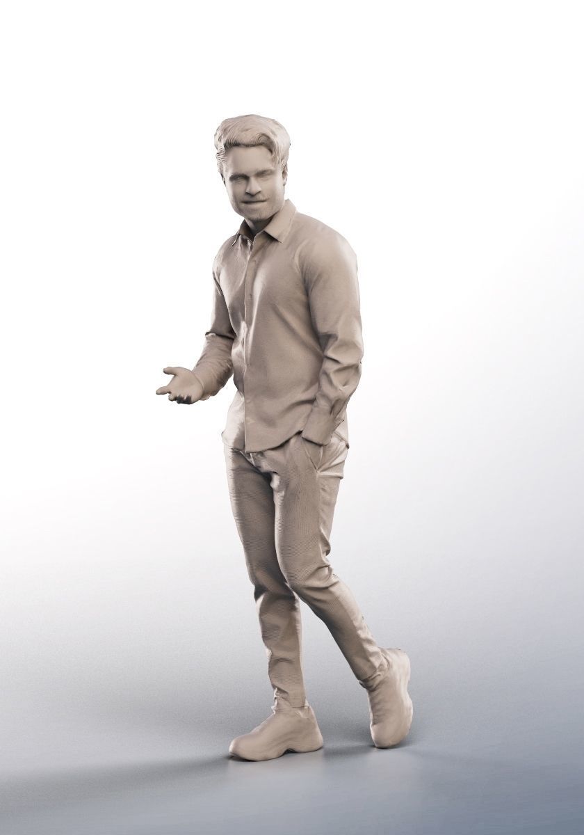 Panju 13047 - Talking Mediterranean Man Walking Low-poly 3D model_3