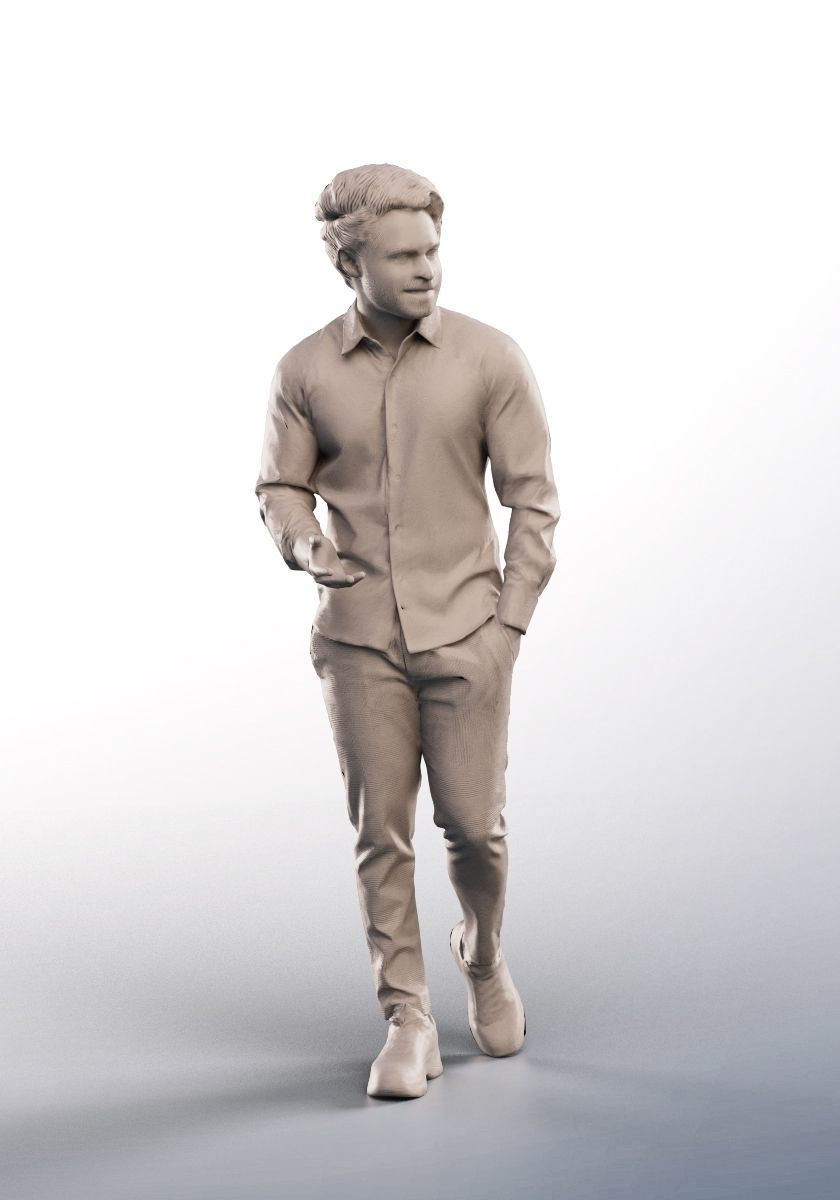 Panju 13047 - Talking Mediterranean Man Walking Low-poly 3D model_4