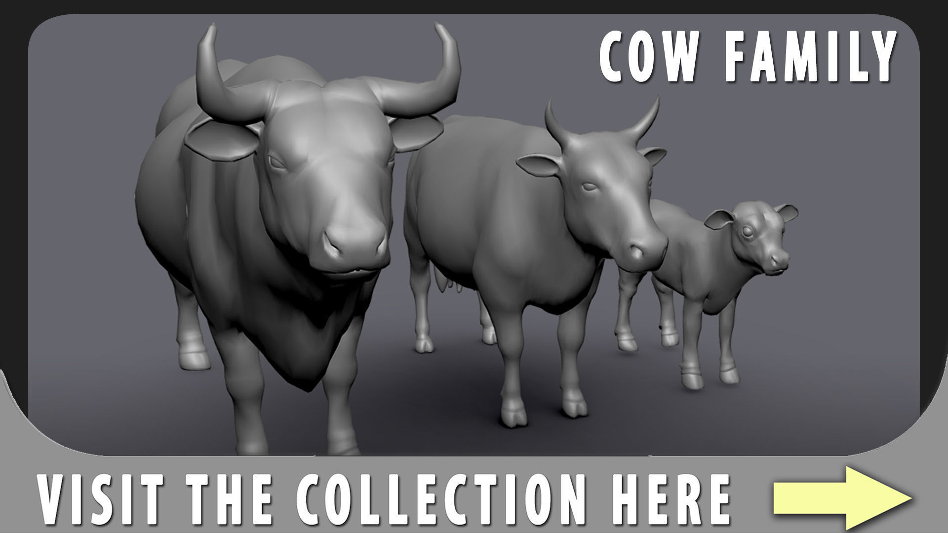 Baby Cow or Calf Low-poly 3D model_4