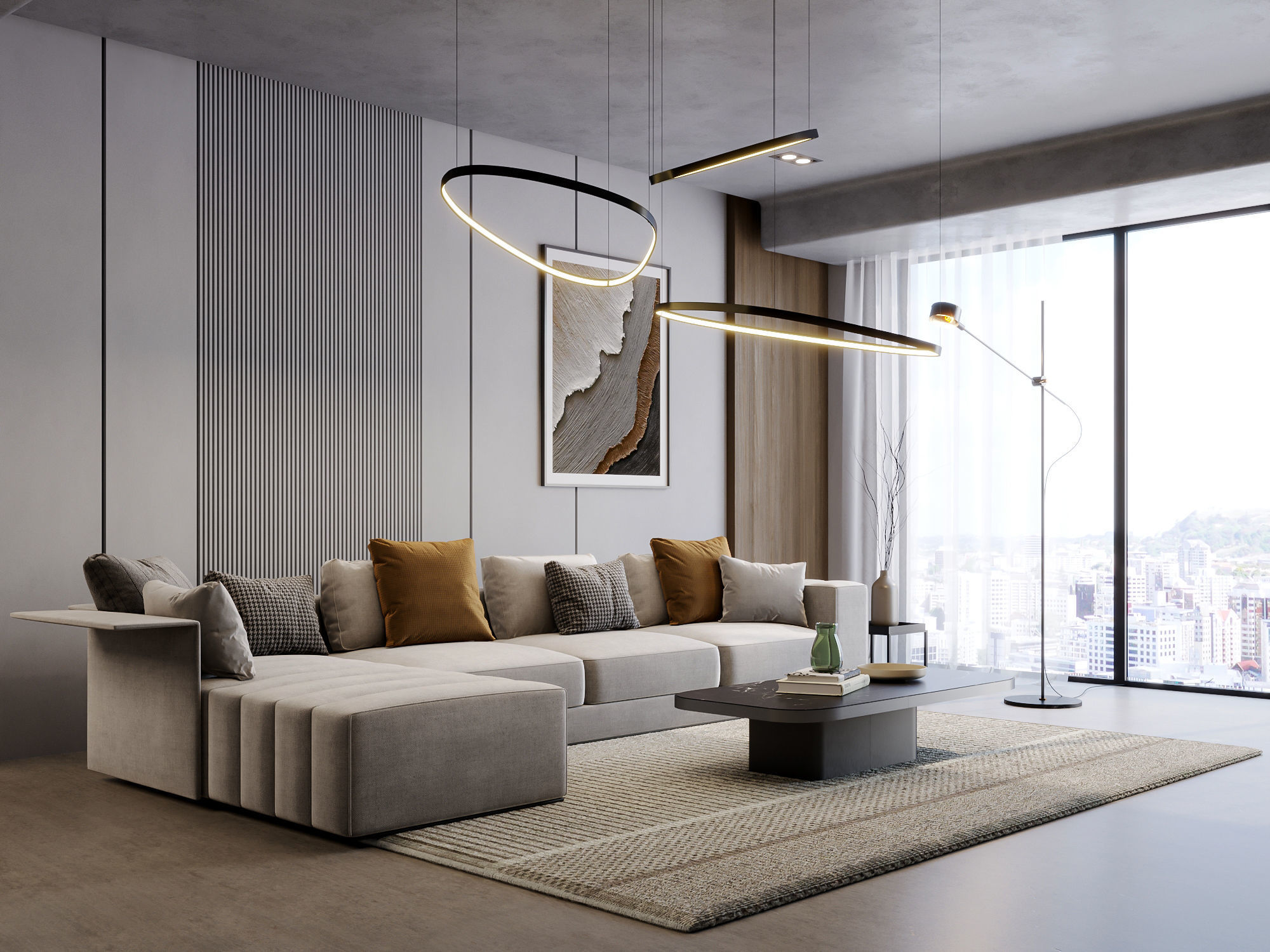 Interior Living Room Scene 16 3D model_3