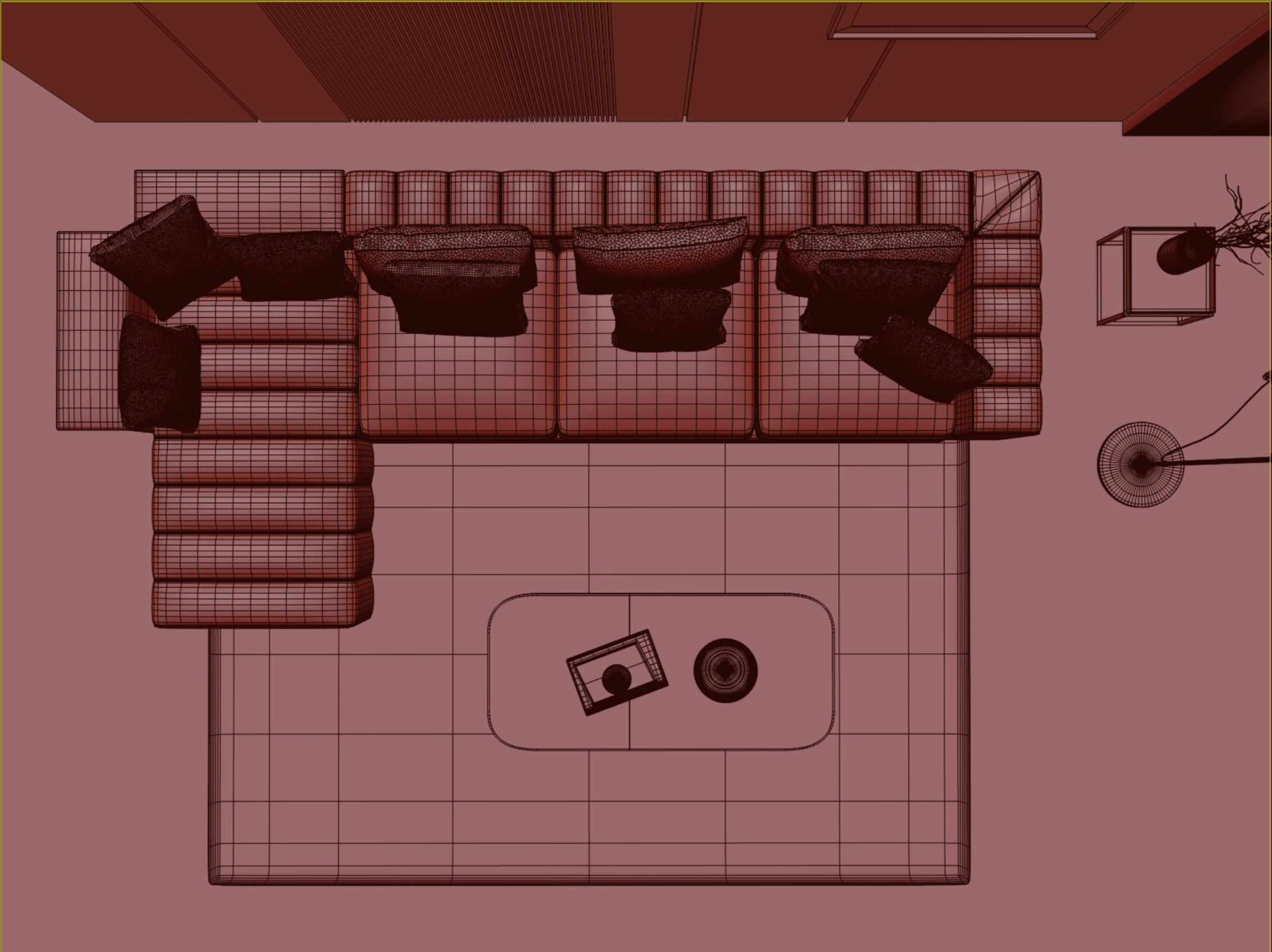 Interior Living Room Scene 16 3D model_8