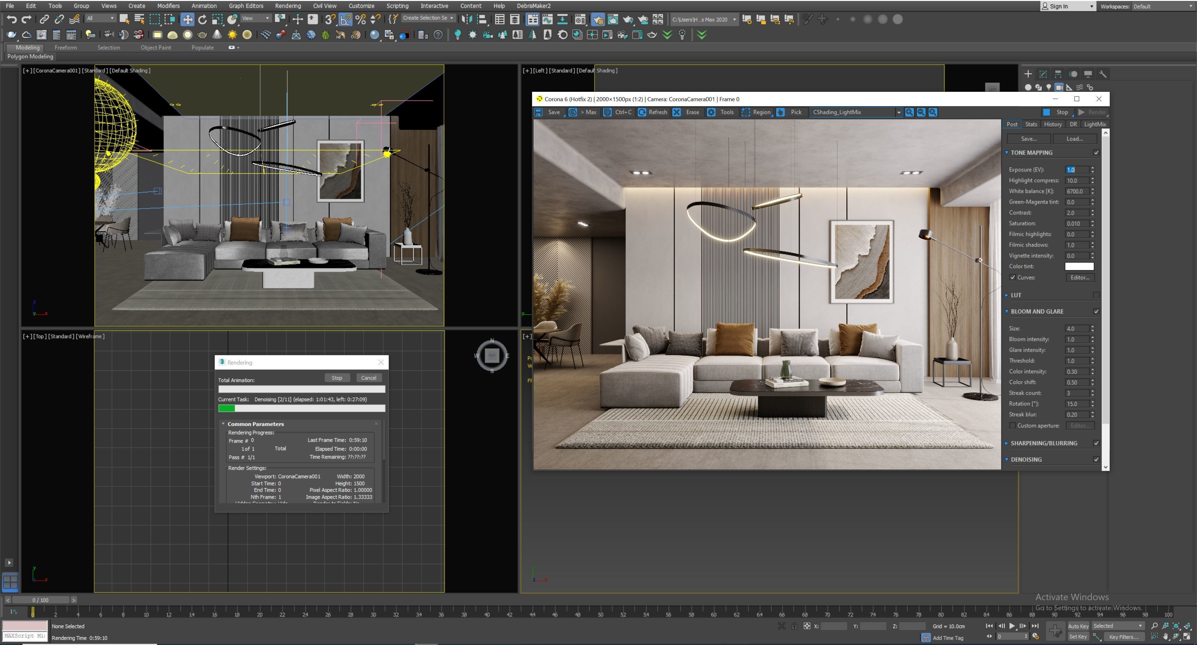 Interior Living Room Scene 16 3D model_4