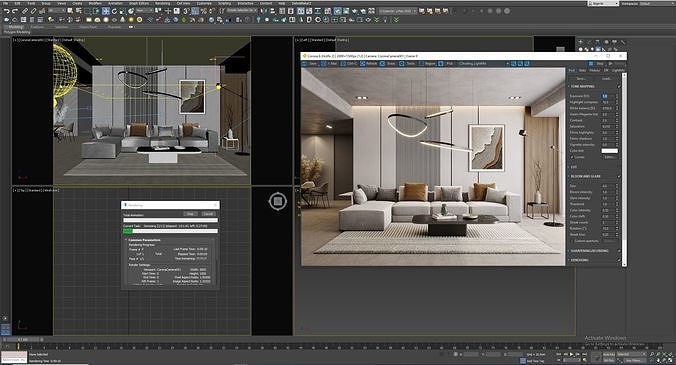 Interior Living Room Scene 16 3D model 5