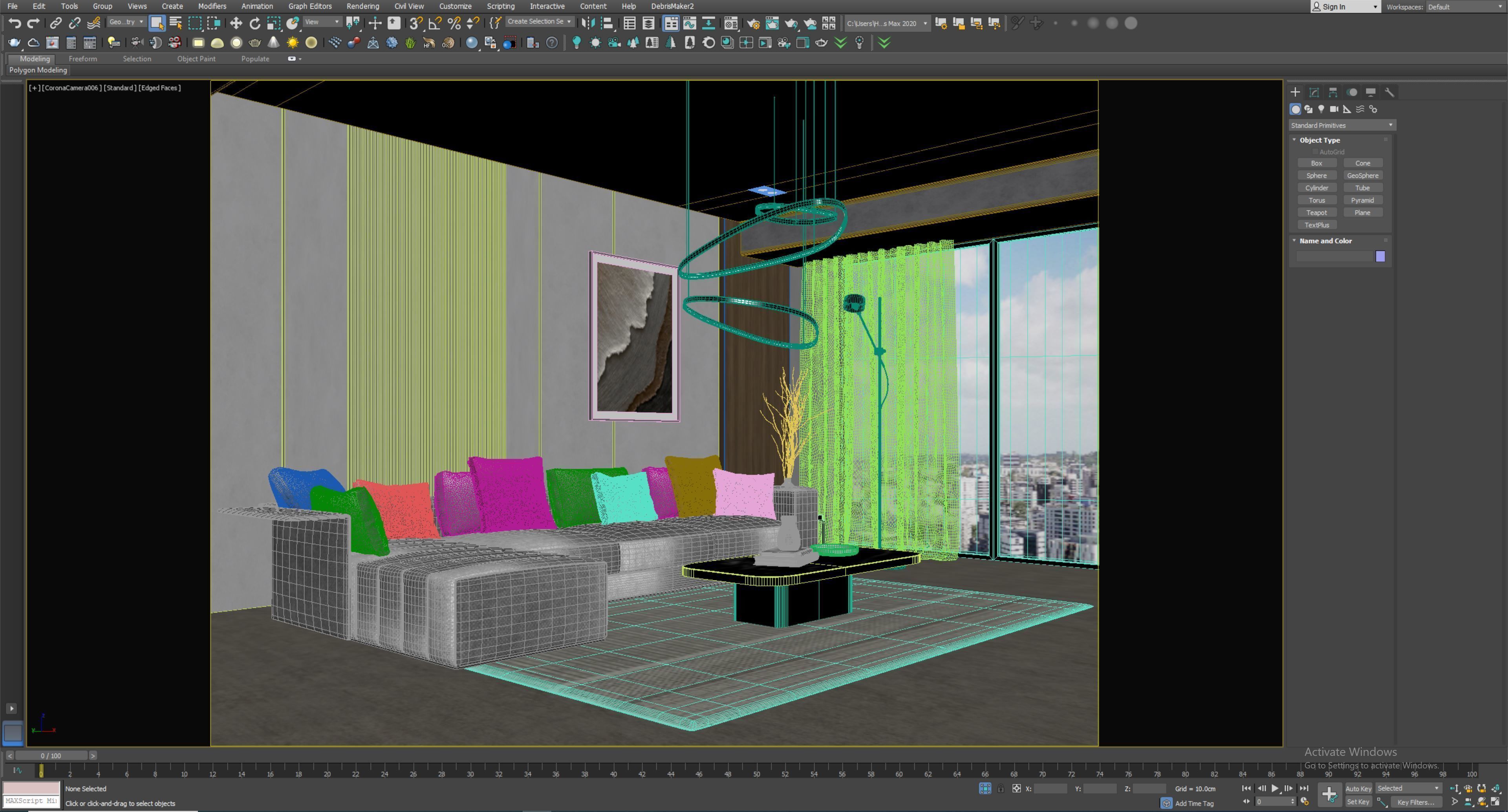 Interior Living Room Scene 16 3D model_10