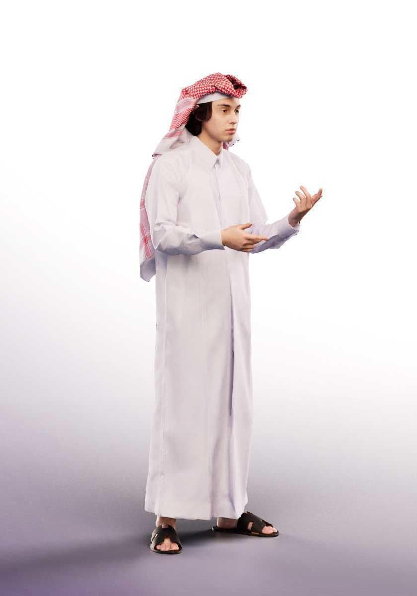 Emilio 12984 - Talking Traditional Arabic Man  Low-poly 3D model_2