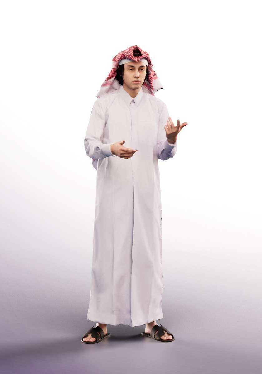 Emilio 12984 - Talking Traditional Arabic Man  Low-poly 3D model_1