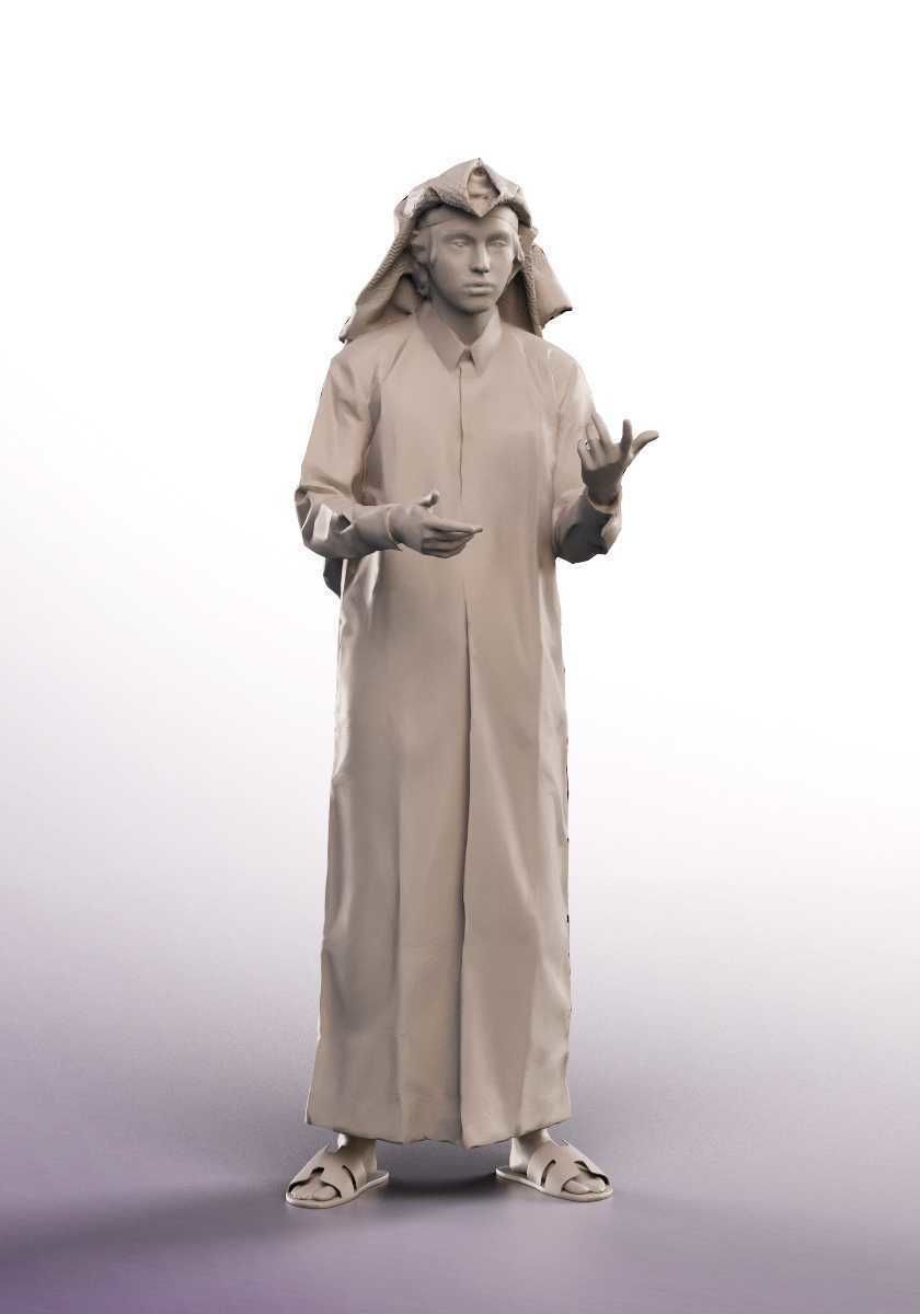 Emilio 12984 - Talking Traditional Arabic Man  Low-poly 3D model_3