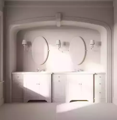 Bathroom 1 - Clay Model - Ready to be Textured - Rendered