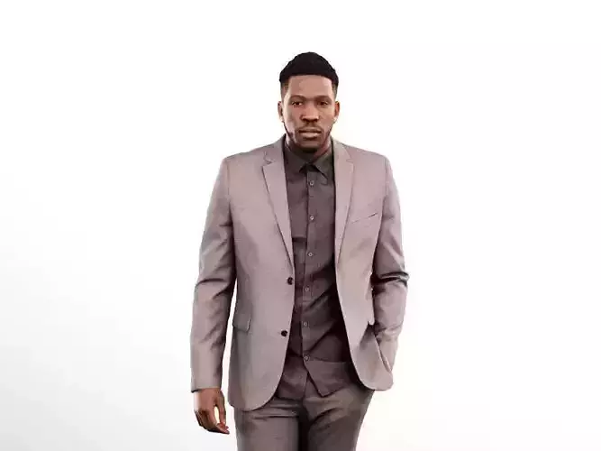 Theo 12830 - Walking Elegant Black Man