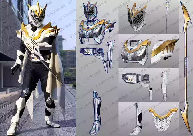 Kamen Rider Femme - Cosplay Pepakura Foam Template