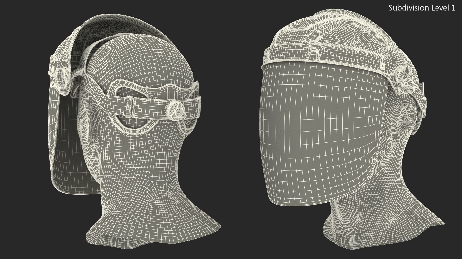 Uvex Turboshield Face Shield Transparent Visor 3D model_47