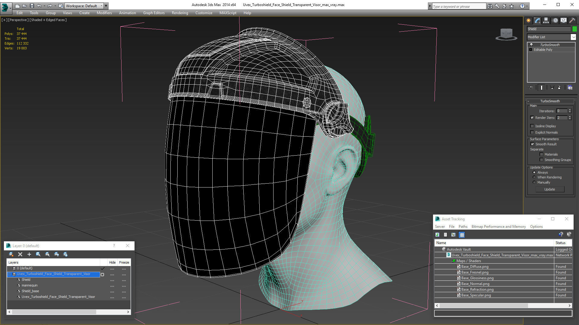 Uvex Turboshield Face Shield Transparent Visor 3D model_43