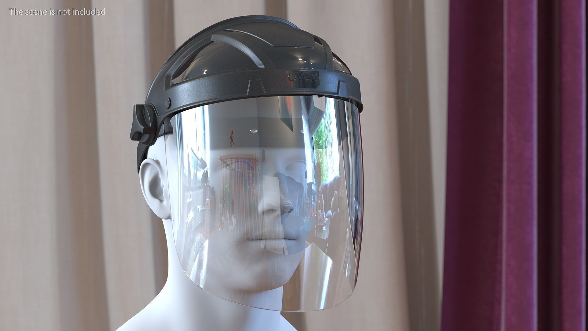 Uvex Turboshield Face Shield Transparent Visor 3D model_13