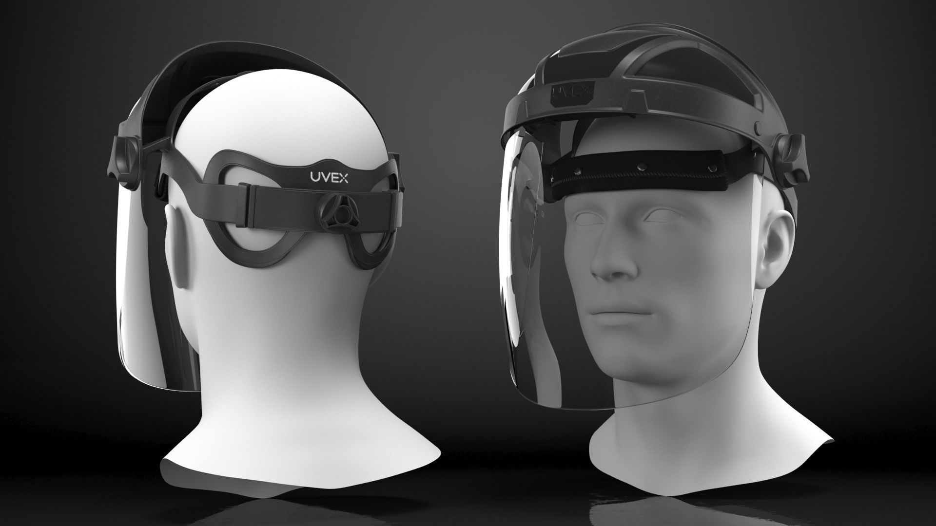 Uvex Turboshield Face Shield Transparent Visor 3D model_27
