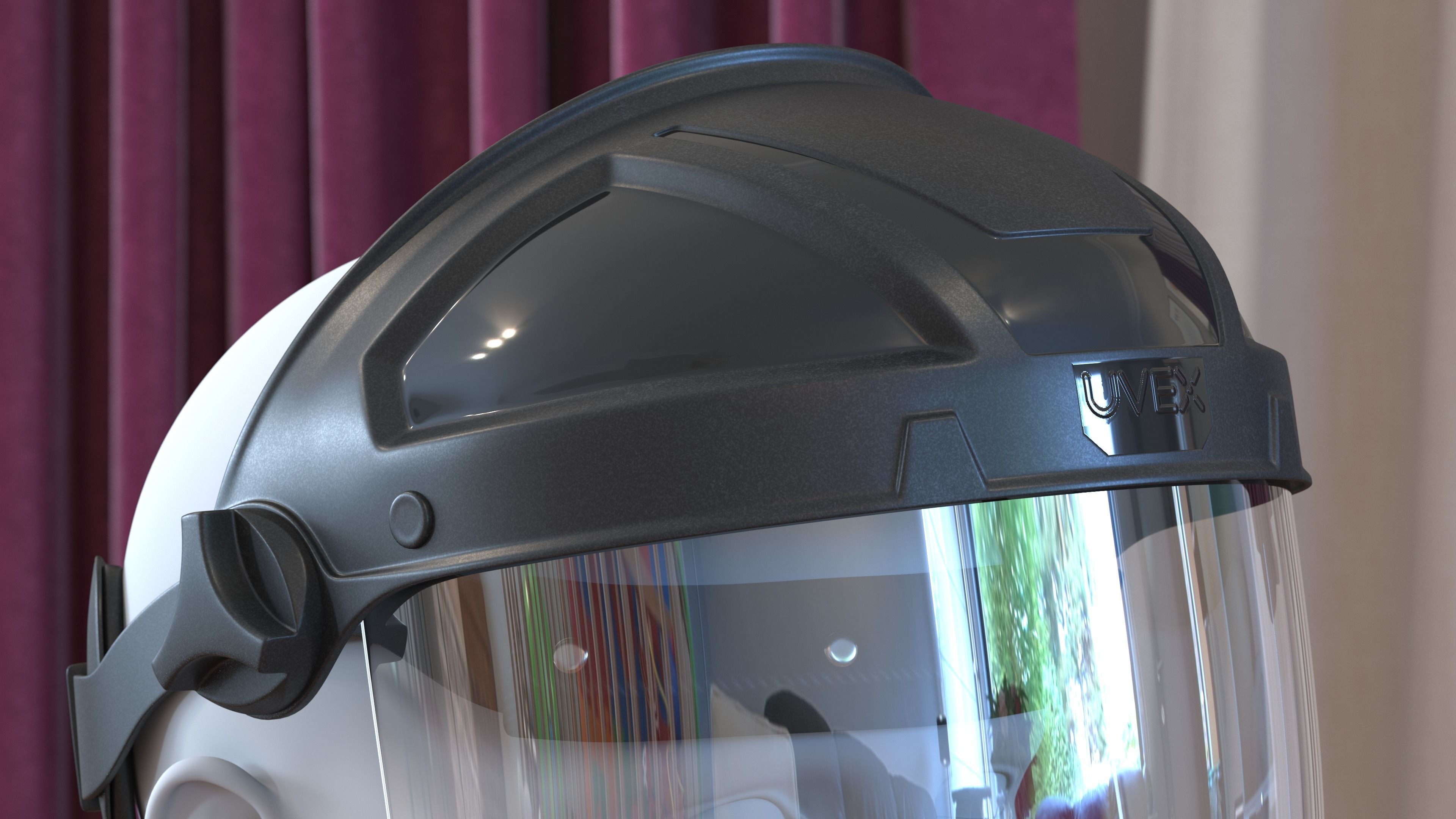 Uvex Turboshield Face Shield Transparent Visor 3D model_58