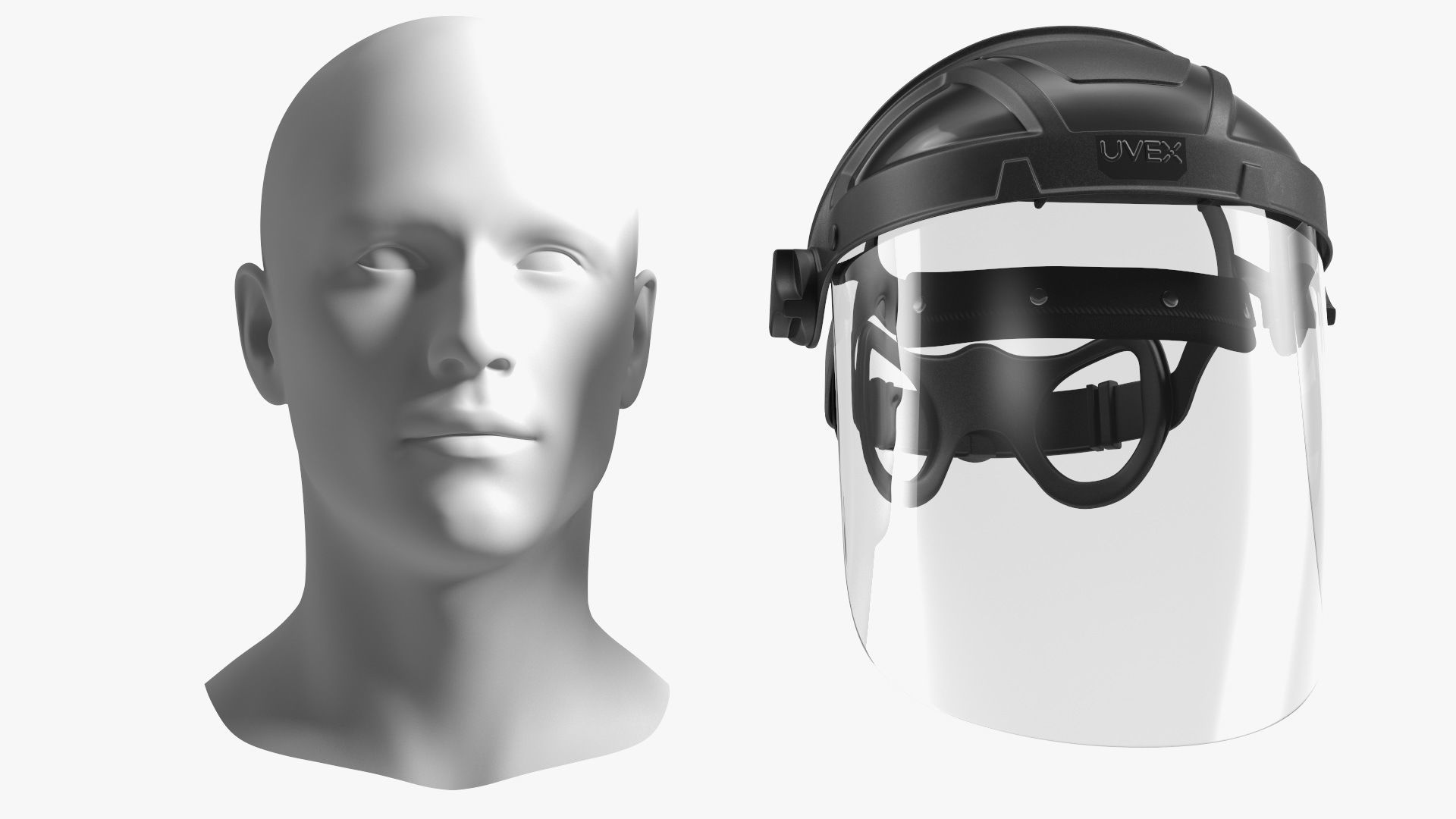 Uvex Turboshield Face Shield Transparent Visor 3D model_25
