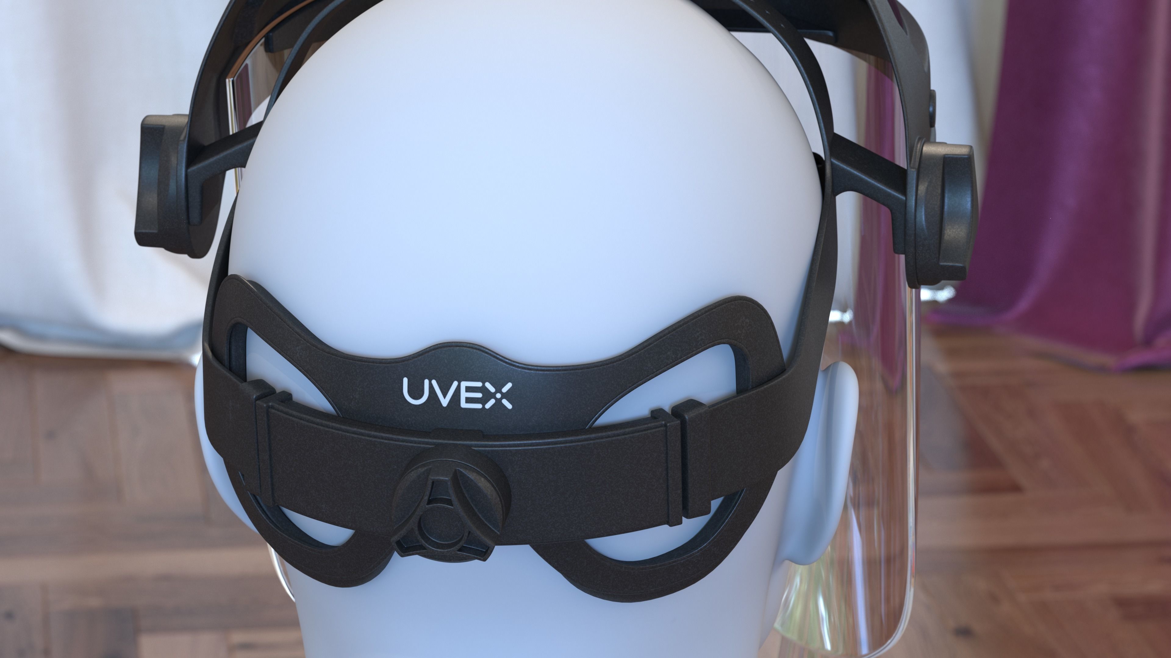Uvex Turboshield Face Shield Transparent Visor 3D model_57