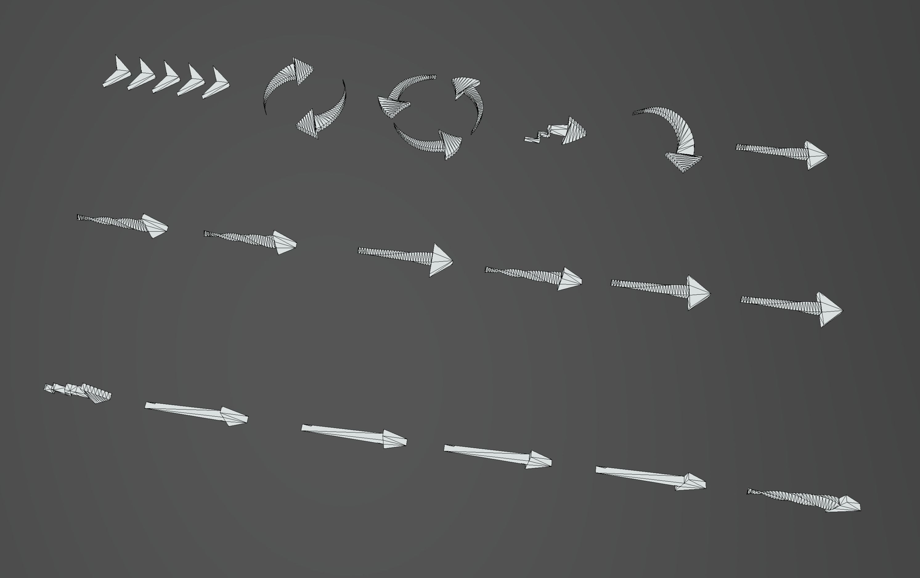 Arrow Low-poly 3D model_9