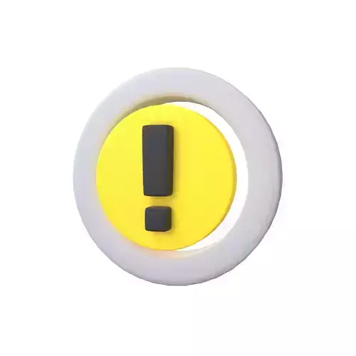 Battery Circle with Exclamation Mark Symbol v1 001 Low-poly 3D model