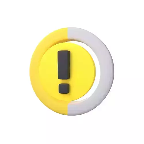 Battery Circle with Exclamation Mark Symbol v1 002 Low-poly 3D model