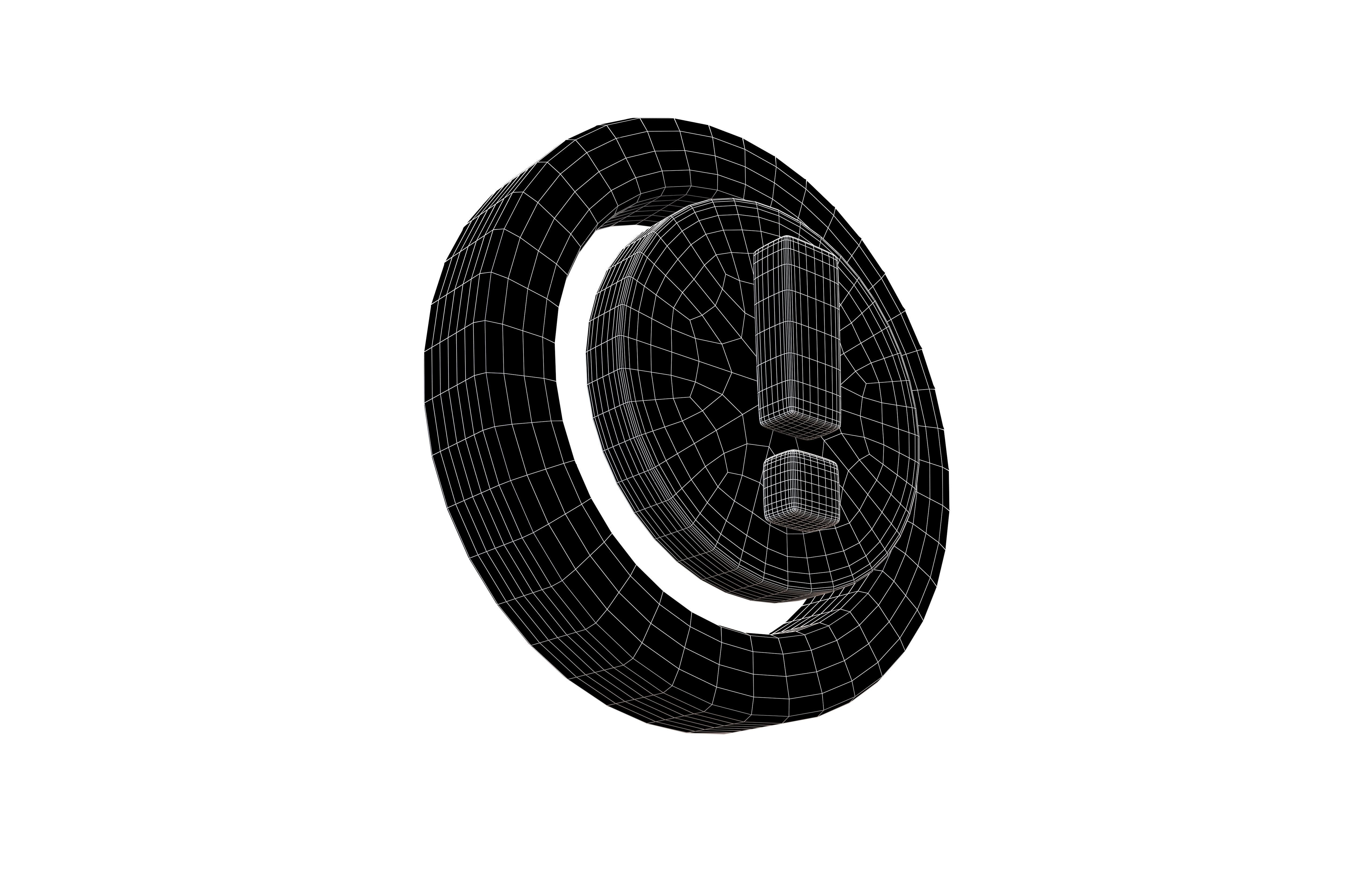 Battery Circle with Exclamation Mark Symbol v1 004 Low-poly 3D model_7