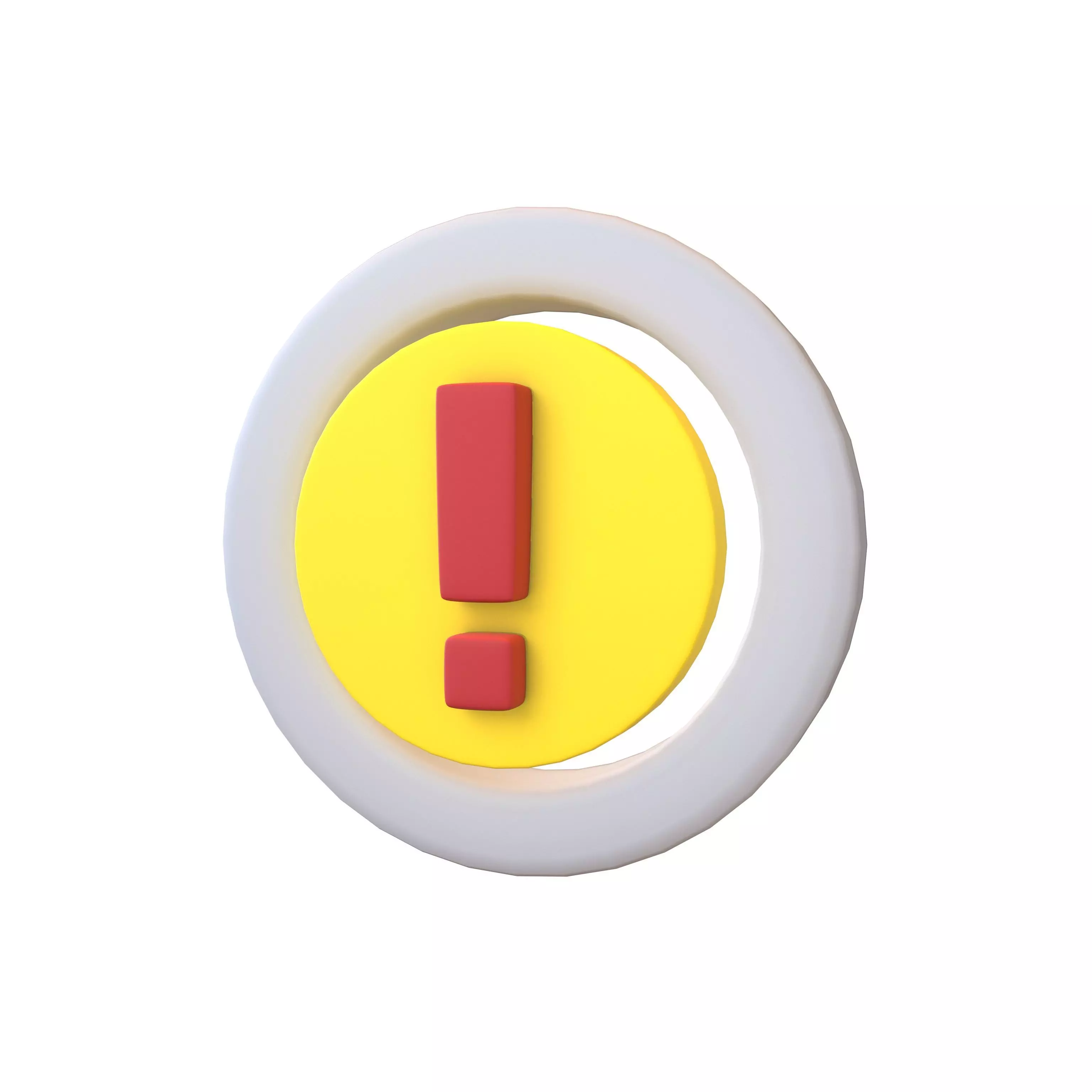 Battery Circle with Exclamation Mark Symbol v1 004 Low-poly 3D model_0