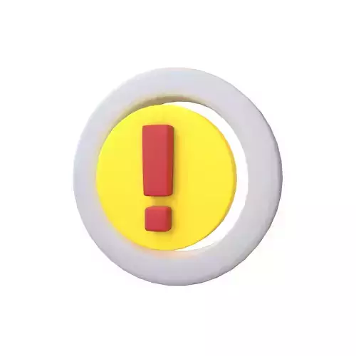 Battery Circle with Exclamation Mark Symbol v1 004