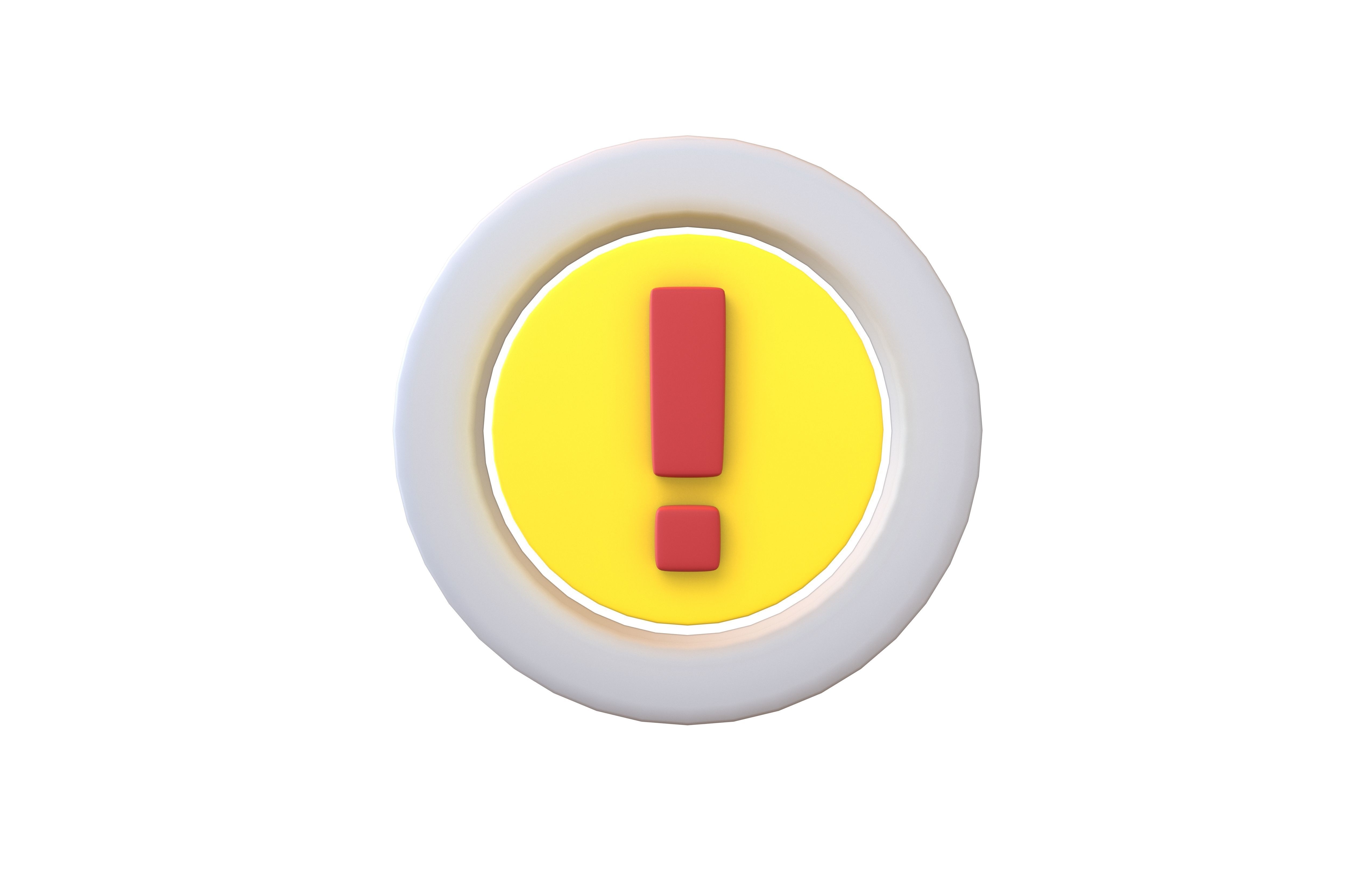 Battery Circle with Exclamation Mark Symbol v1 004 Low-poly 3D model_2