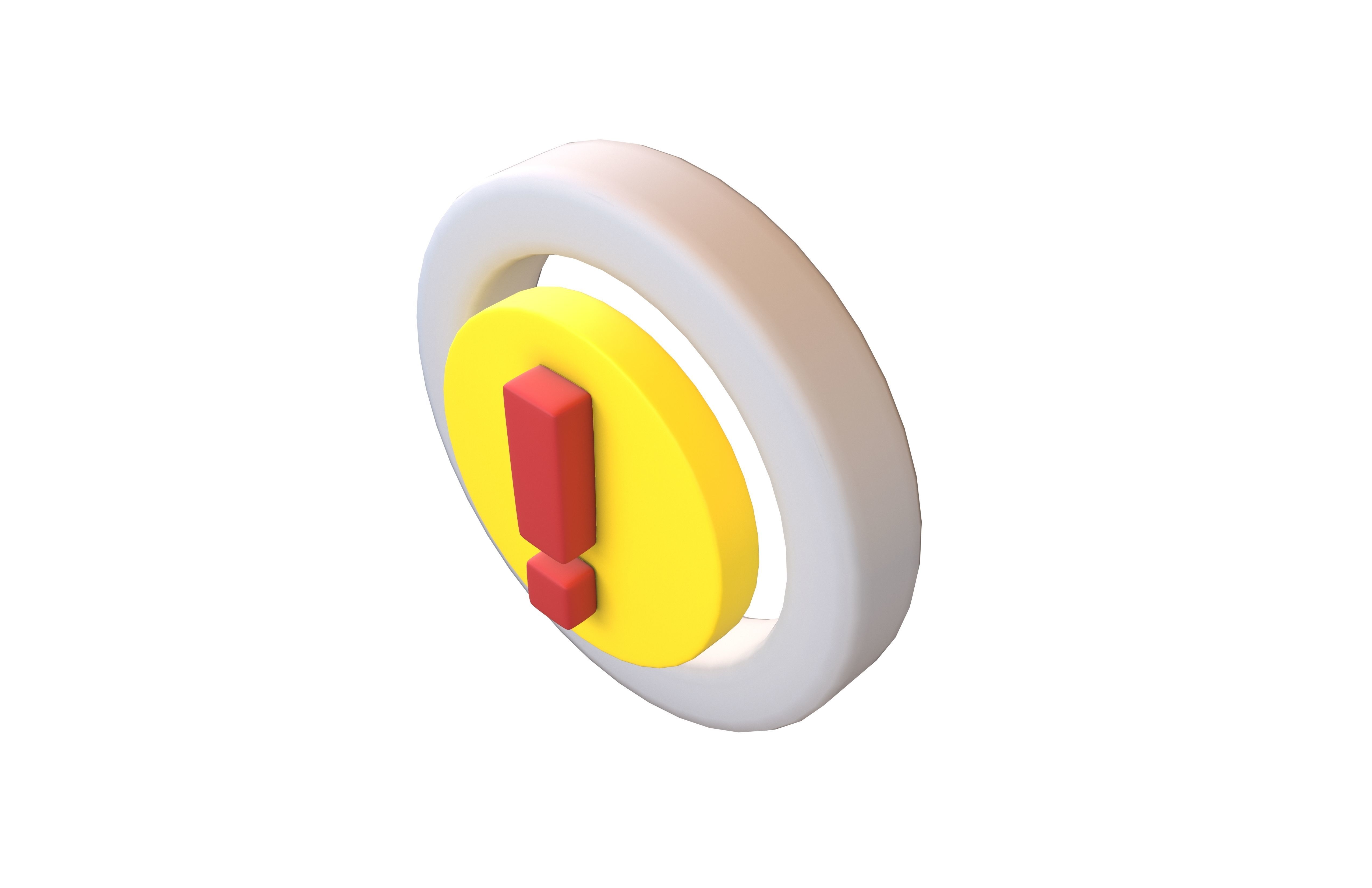 Battery Circle with Exclamation Mark Symbol v1 004 Low-poly 3D model_3